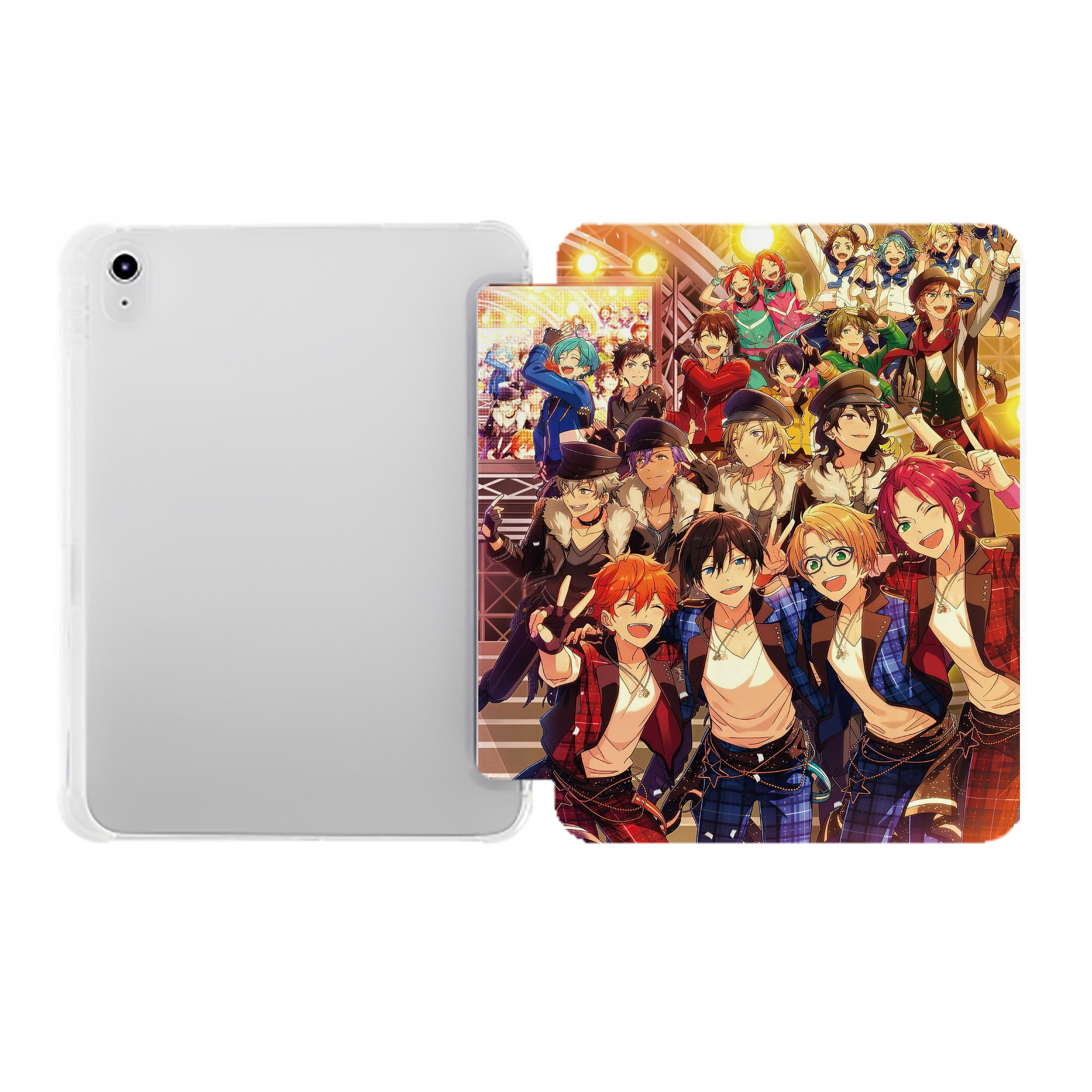 （画像用） あんさんぶるスターズ! Ensemble Stars IPad ケース ペン収納付き 三つ折りスタンド PUレザー×シリコン 対応機種9.5/10.5/10.9インチ